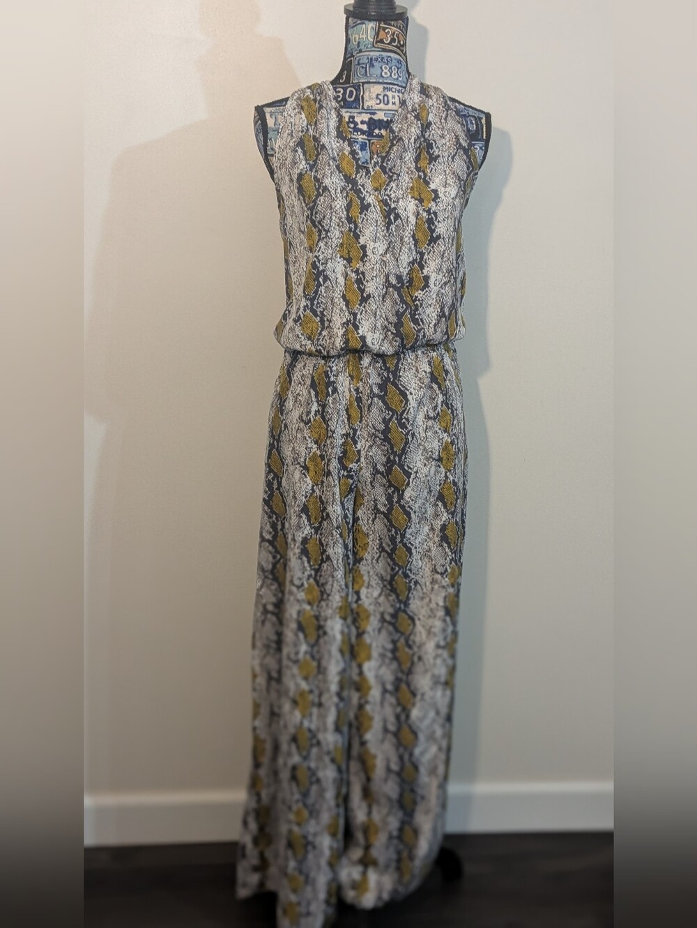 Fab' Rik Snakeprint Sleeveless Jumpsuit NWOT